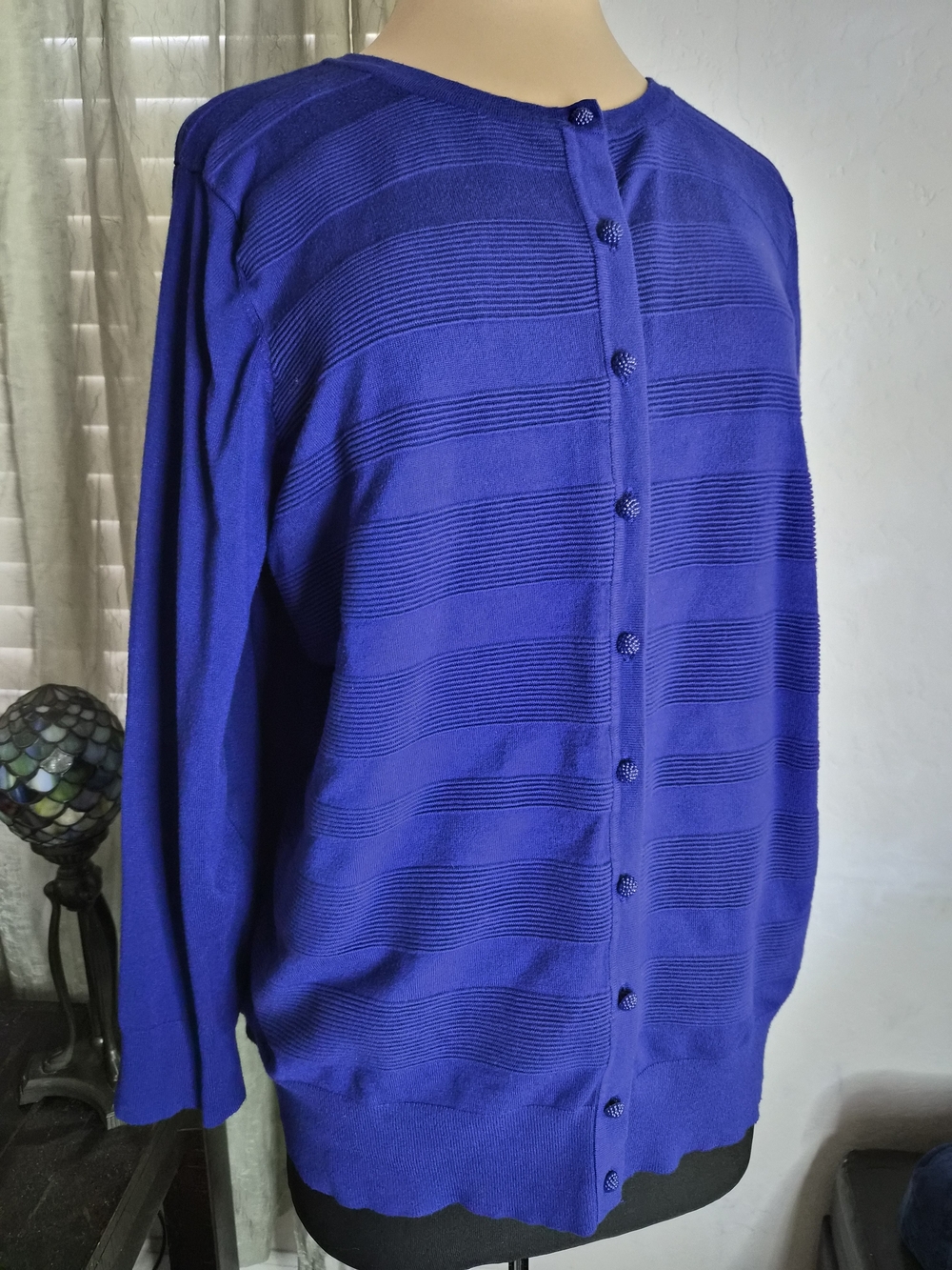 Charter Club Cobalt Blue Textured Cardigan Sweater Plus Size 3X EUC #0450